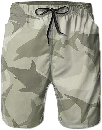 Outdoor Water Sports Men's Surfing Swim Trunks Shark Camo Boardshorts With Pocket