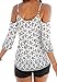 Jusfitsu Women's Low Cut Off Shoulder Casual T-shirt Loose Blouse Tops
