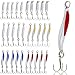 Sougayilang Fishing Spoons Lure, Casting Fishing Lures Blade Baits, Great for Fishing Perch, Crappie, Trout, Bass, Pike, Musky, Walleye, Salmon, Striper and More