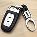 Hey Kaulor 2Pack Genuine Leather Car Logo Keychain Audi Key Chain Accessories Keyring with Logo