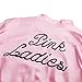 COSFLY Ladies 50S Grease T Bird Danny Pink Satin Jacket Halloween Cosplay Costume with Neck Scarf (Large)