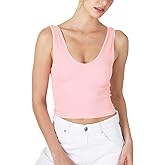 NIKIBIKI Women Seamless Reversible Ribbed Crop Top, Made in U.S.A, One Size