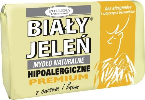 BIALY JELENPREMIUM - Hypoallergenic bar soap with oats extract - 100g by BIALY JELEN