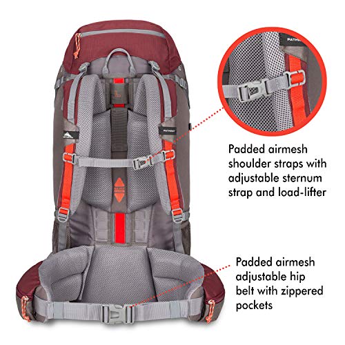High Sierra Pathway Internal Frame Hiking Backpack, Cranberry/Slate