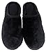 LUXEHOME Men's Slip On Indoor/Outdoor Fleece Scuffs Slipper(1-10) (8-9 US, Black)