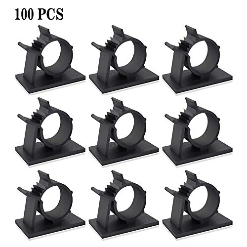 Cable Clips, 100PCS Cable Management Clips, Adhesive Cable Clips with