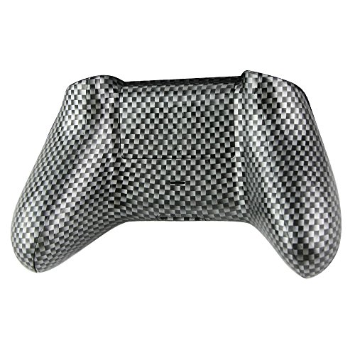 SQDeal Carbon Grain Full Replacement Housing Hydro Dipped Controller Shell Case Button Kit for XBOX ONE Wireless Controller-Black Silver - Thumbnail 2