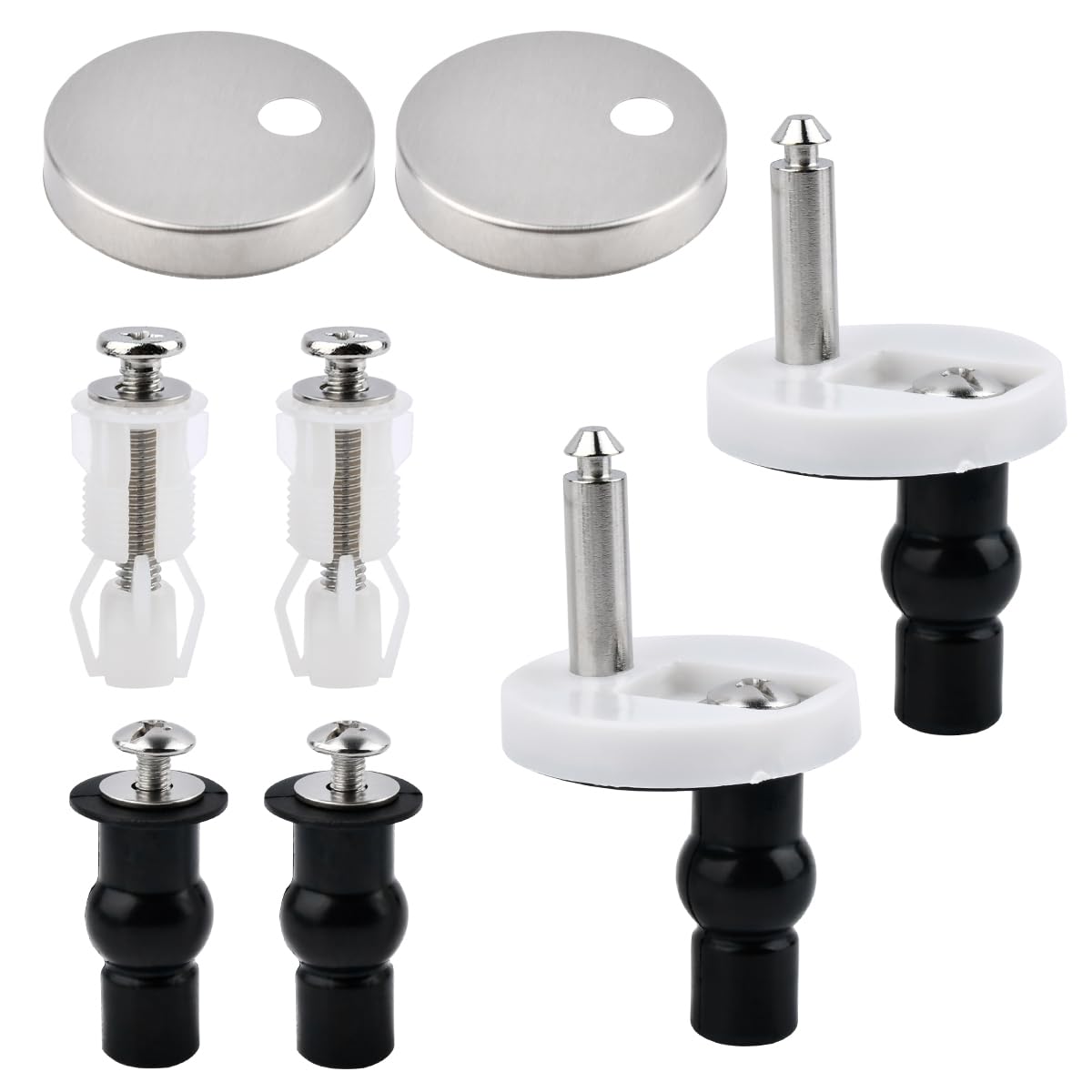 FINZOO 6PCS Toilet Seat Fixings Universal,Quick Release Toilet Seat Fittings,Toilet Seat Expanding Rubber Screws Kit for Toilet Blind Holes