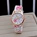 COOKI Womens Flower Watches, Unique Analog Fashion Clearance Lady Watches Female Watches Casual Wrist Watches for Women,Round Dial Case Comfortable Silicone Watch-H17 (Pink)