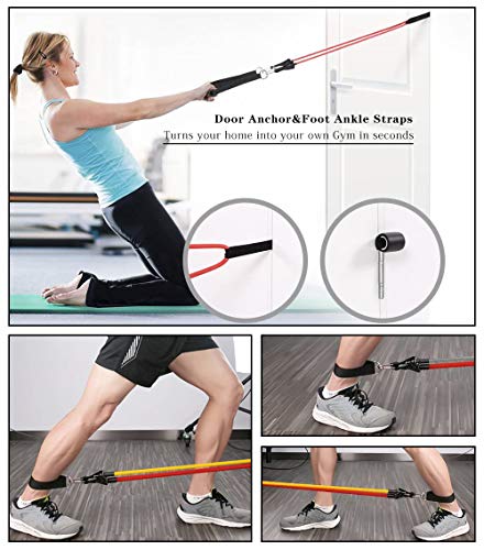 AnikSunny Resistance Bands Set Exercise Bands with Handles Men Women for Fitness Gym Resistance Training, Physical Therapy, Home Workout, Yoga, Up to 68 kg (150 lbs)