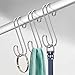 mDesign Metal Wire Over The Rod Hanging Closet Accessory S Hook for Handbags, Belts or Jackets - Snag Free - 8 Pack - Chrome