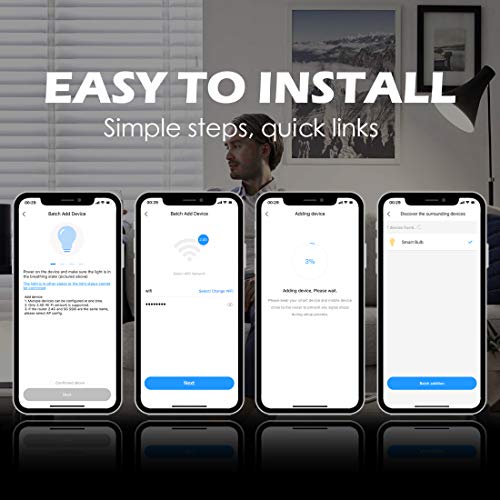 Melpo Smart Light Bulb 90W Equivalent, WiFi Dimmable LED Light Bulbs, A19 Daylight Led Lights for Room,5700K, E26 Base, Compatible with Alexa, Google Home Assistant, No Hub Required (4 Pack) - Thumbnail 5