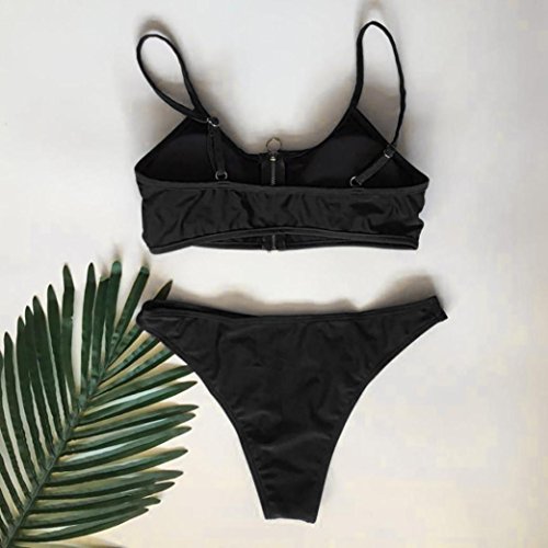 image for Tloowy Hot Sale! Women Sexy Push up Padded Zipper Tops High Cut Bikini