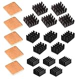 Easycargo 20pcs Raspberry Pi Heatsink Kit Aluminum + Copper + 3M 8810 Thermal Conductive Adhesive Tape for Cooling Cooler Raspberry Pi 4, Raspberry Pi 3 B+