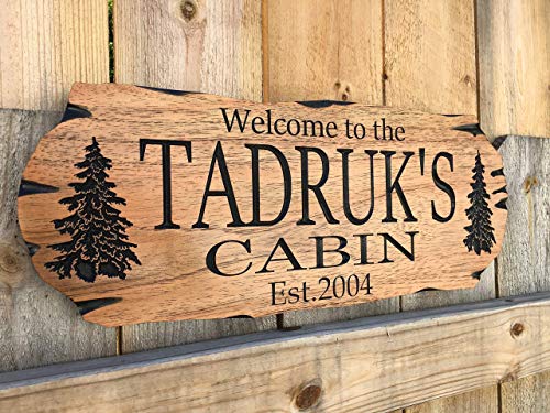 Personalized cabin sign Outdoor Sign Rustic Welcome Rustic Decor Family Wooden Sign