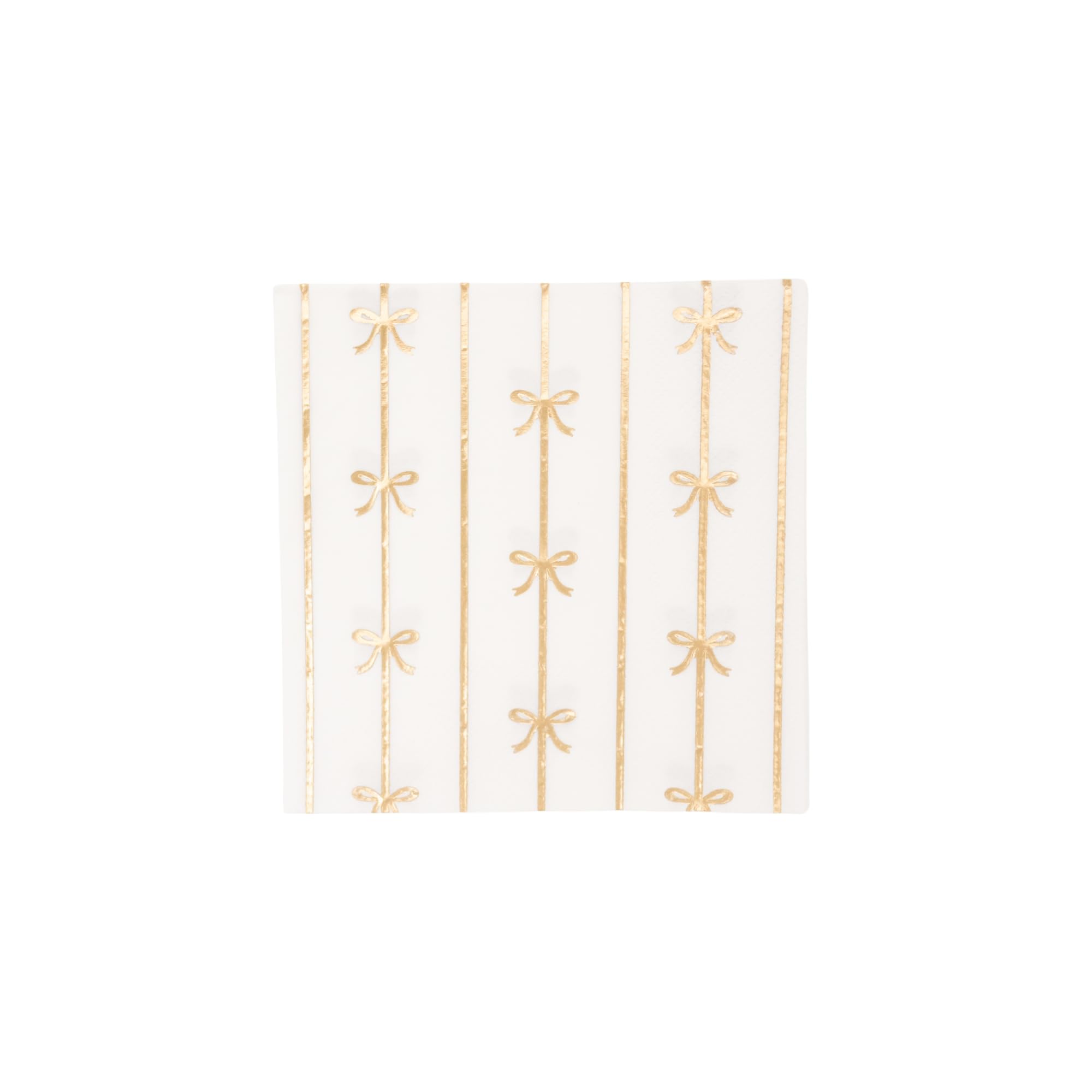 Photo 1 of Bonjour Fete Gold Bow Small Paper Napkins | Premium Party Table Decor, Holiday Decorations | Happy Birthday Decorations, Cocktail Napkins, 3-ply Paper, Pack of 20, 5" Folded