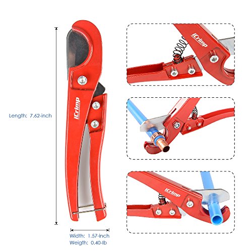 iCrimp PEX Clamp Cinch Tool for 3/8-inch to 1-inch Stainless Steel Clamps meet ASTM F2098 Standard with Pex Pipe Cutter - Thumbnail 5