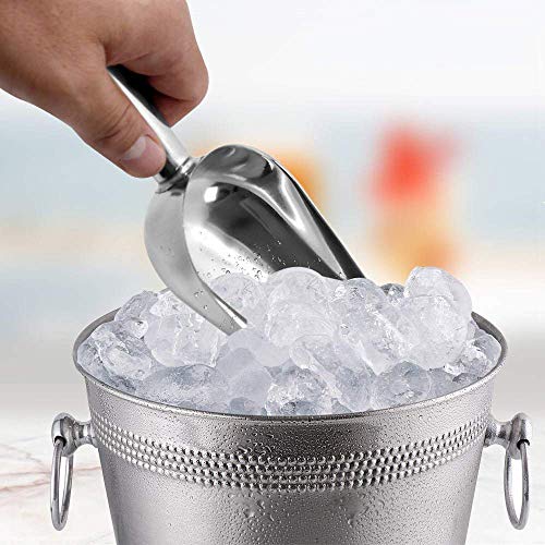 StillCool 5 Ounce Bar Ice Scoop, Dry Bin Scoop, Dry Goods Scoop, Candy Scoop, Spice Scoop, Commercial Grade Metal Food Scoop for Kitchen Bar Buffet Party Wedding - Set of 5 - Thumbnail 3