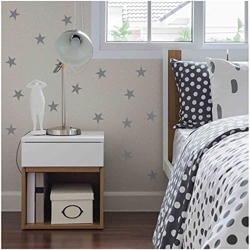 Owl Hills Wall Stickers: Stars, Grey, 2.5", 50 Count