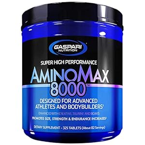 Gaspari Nutrition Amino Max 8000 Package of 1 x 325 Tablets – BCAA – Creatine Monohydrate – Taurine – Glutamine – Micellar Casein