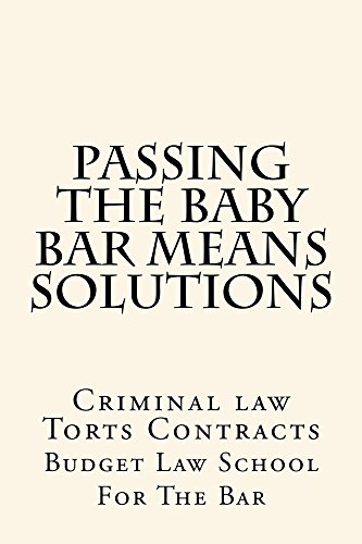 Amazoncom Passing The Baby Bar Means Solutions E Law Book - 
