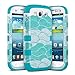 ULAK Galaxy S3 Case, S3 Case - Shock Resistant Series Hybrid Rubber Case Cover for Samsung Galaxy S3 III i9300 3in1 Hard Plastic +Soft Silicone(Ocean-Blue Silicone)