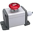 mxuteuk 22mm Stainless Steel Metal Latching Emergency Stop Push Button Switch Waterproof IP65 12-220V 3A 1NO 1NC Switch Station Box with Connection Plug,MXU-DT-JH