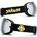 YAKAON Ski Snowboard Snow Goggles with UV Protection Anti-Fog Spherical OTG Anti-Slip Strap for Men Women