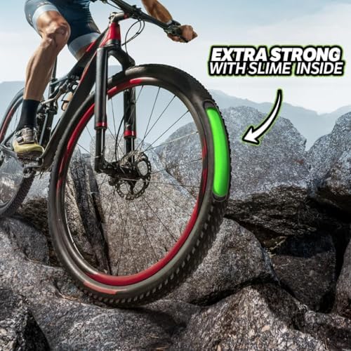 30059 Bike Inner Tube with Slime Puncture Sealant, Self Sealing, Prevent and Repair, Schrader Valve, 47/57 -559mm (26"x1.75-2.3")