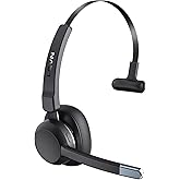 LEVN Trucker Headset, Trucker Bluetooth Headset with Noise Cancelling Microphone & Mute Button, Bluetooth Headsets V5.2 Multipoint for Work from Home/Cell Phone/Computer/Zoom/Teams/Truck Driver