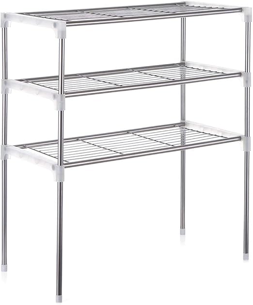 Amazon Com Multi Functional 3 Shelf Shelving Unit Standing Shelf
