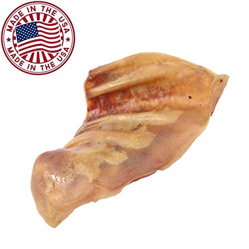 Natural Pig Ears for Dogs (10 Pack) - Bulk Pork Dog Dental Treats & Dog Chews, Made in USA, American Made