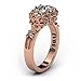 EVBEA Simulated Diamond Engagement Rings Rose Gold Halo CZ Flower Skull Promise Rings