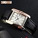 MaDong Women's Luxury Square Rose Gold Case Quartz Waterproof Leather Watch MDWH4