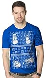 Mens Drunk Snowmen Ugly Christmas Sweater Funny T shirt ROYAL