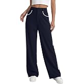 LYANER Women's Zipper High Waisted Wide Leg Dressy Casual Trousers Pants with Pockets