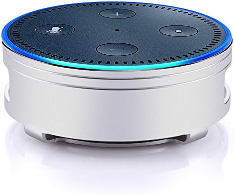 Aluminum Material Stand Holder for Alexa,Piqiu Simple Amazon Echo Dot Case for Echo Dot 2nd Generation, Jam Classic Speaker base -Nice Decoration for Kitchens and Living Room - Silver