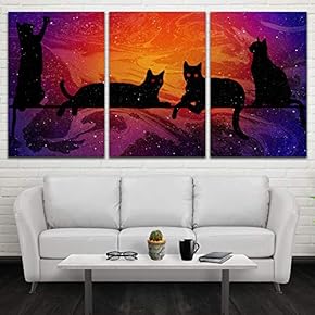 3 Panel Canvas Wall Art Starry Space Pictures Home Wall Decorations for Bedroom Living Room Paintings Canvas Prints Framed - 16"x24" x 3 Panels