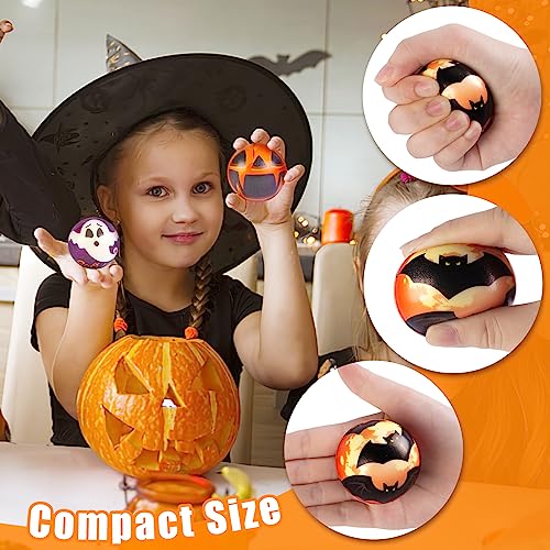 LovesTown 12PCS Halloween Stress Balls, Squeeze Balls Slow Rising Stress Relief Fidget Toys for Halloween Party Favor Kids Toys 10 Designs