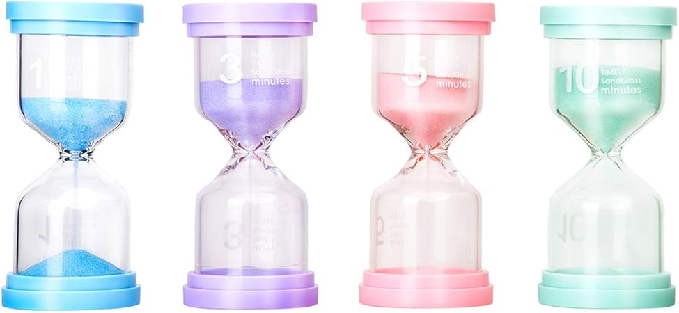Toirxarn Clessidra 4 Colori 1 Min 3 Minuti 5 Minuti 10 Minuti Timer A Clessidra Per Bambini Aule Cucine Giochi Decorazioni Per La Casa Regali Creativi 4 Confezioni Amazon It Casa E Cucina