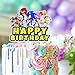 Cartoon Cake Topper Happy Birthday Blue Video Game Theme Decor Picks for Baby Shower Birthday Acrylic Party Decorations Supplies