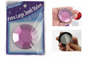 ALLSTARCO 60mm Pink H112 Large Self Adhesive Round Acrylic Cosplay Gem Flat Back Plastic Stick On Rhinestone for Cosplay Costumes Scrapbooking Prop Craft Embelishment Steven Universe Decor Jewel 1PC