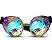 Lelinta Steampunk Rave Glasses Goggles with Rainbow Crystal Glass Lens,Cool,Adjustable