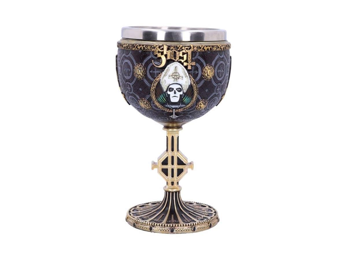 Nemesis Now B4886P9 Licensed Ghost Papa Emeritus III Meliora Gold Goblet Chalice, Resin w. Stainless Steel