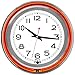 Lavish Home Retro Neon Wall Clock - Battery Operated Wall Clock Vintage Bar Garage Kitchen Game Room – 14 Inch Round Analog (Orange and White)