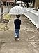Rainbrella Kids Plastic Umbrella, Rainbow Design, Clear Umbrella with Hook Handle