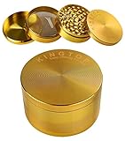 KingTop Herb Spice Grinder Large 3.0 Inch Gold
