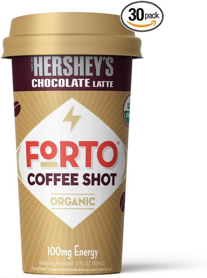 FORTO Coffee Shots - 100mg Caffeine, Pure Black, Ready-to-Drink on the go, High Energy Cold Brew Coffee - Fast Coffee Energy Boost, 30 Pack