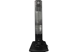 BALKO Outdoor Electric Patio Heater 9 Heat Levels, 9H Timers White