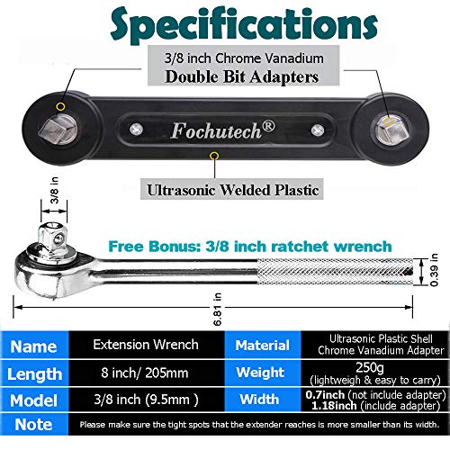 Fochutech Universal Extension Wrench, Pro Ratchet Wrench Extender, Work